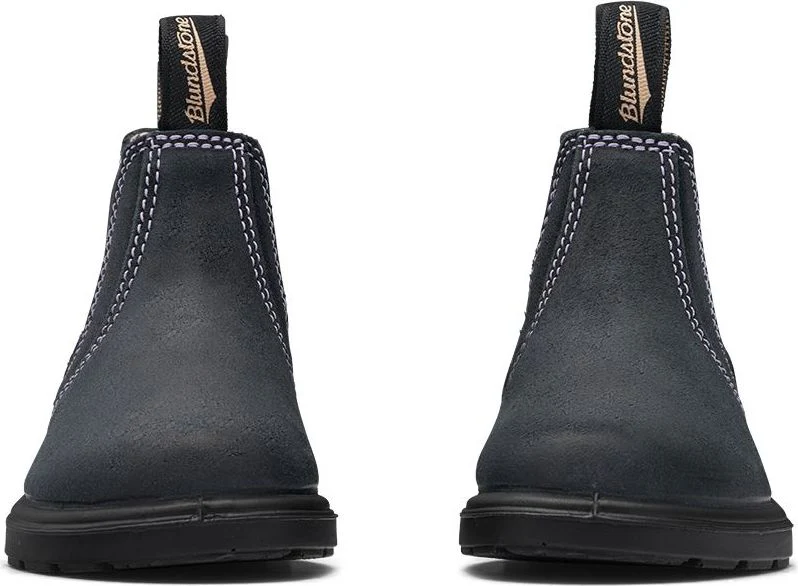 Blundstone 2195 - Kids Suede Navy With Pale Pink Elastic - Image 3