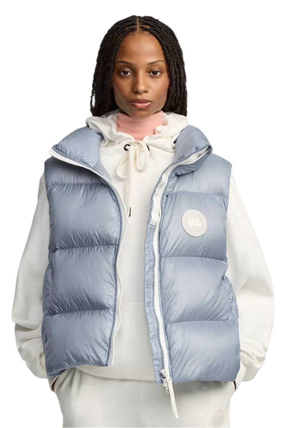 Cypress Puffer Vest White Disc Light Ozone Blue