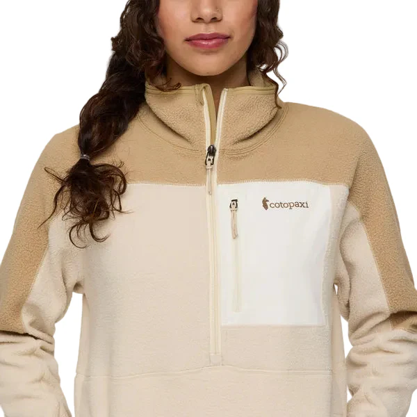 Abrazo Fleece Half-zip Jacket Khaki And Cream - Image 3