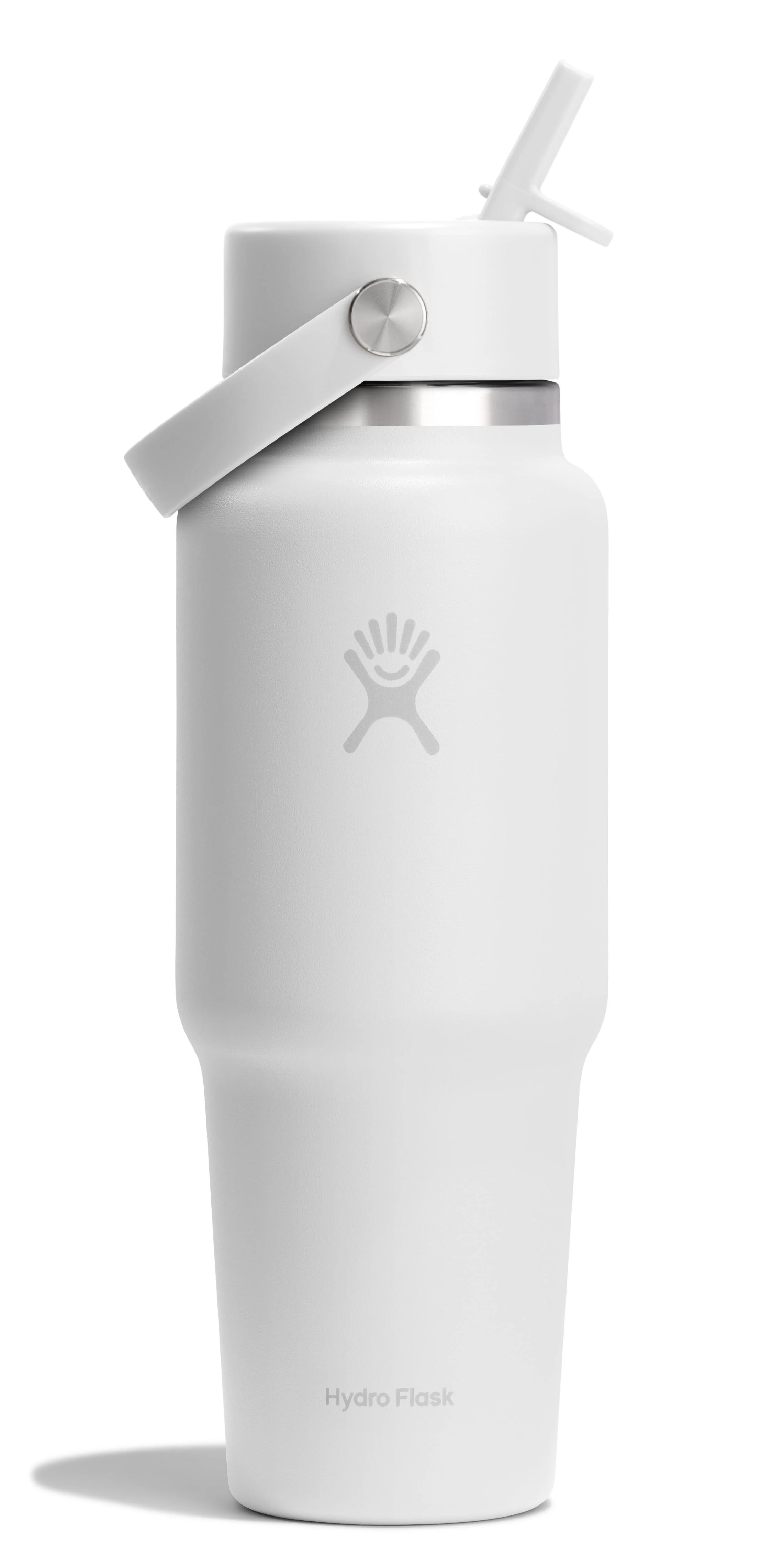 32oz Wide Flex Straw Travel Bottle White - Image 2
