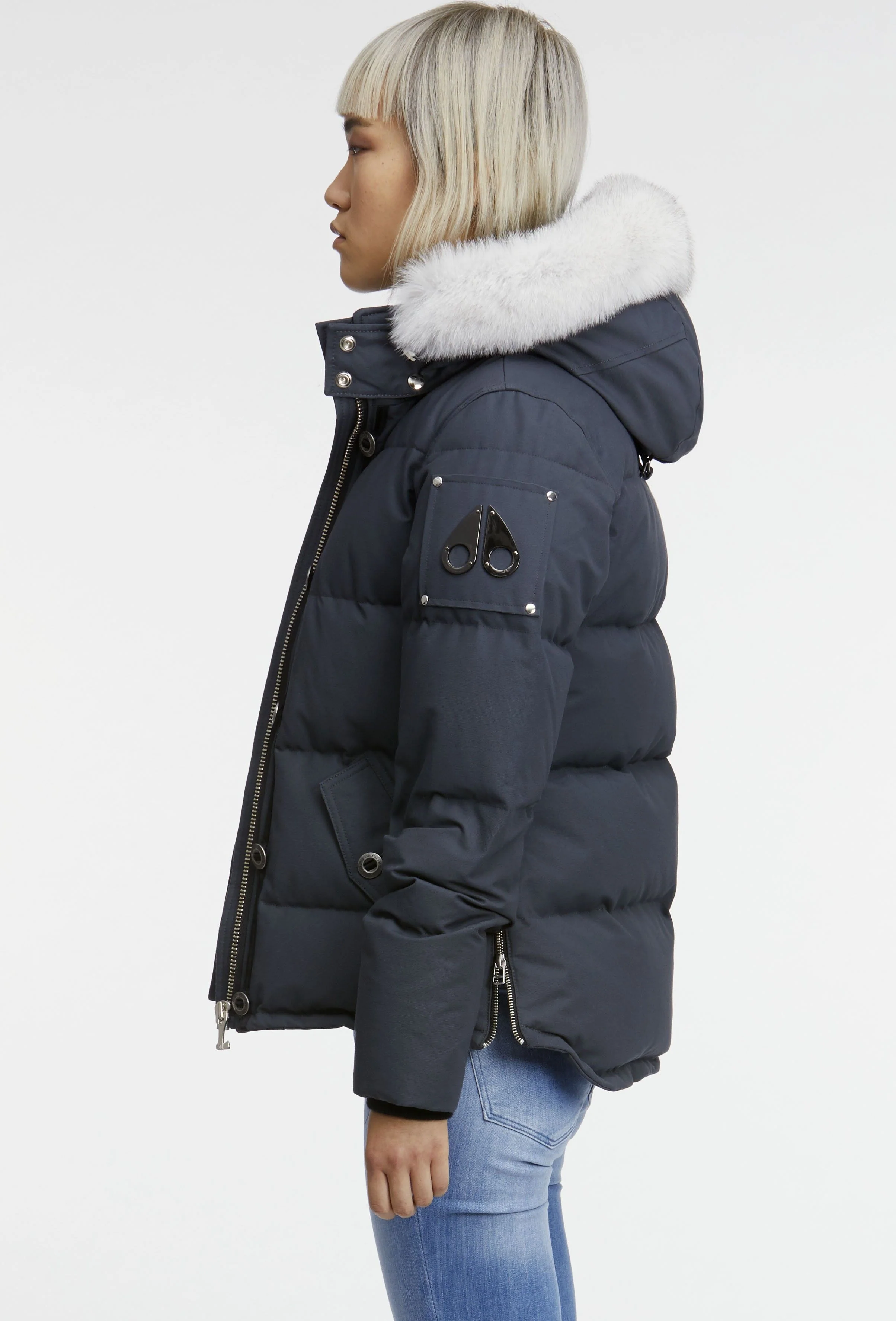 Ladies 3Q Jacket Navy-natural - Image 3