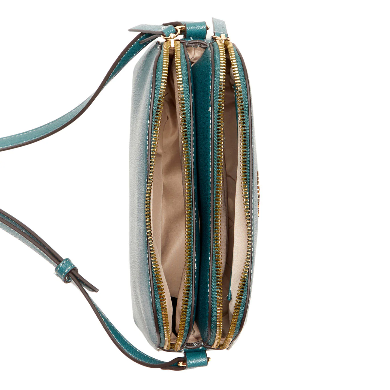 Eliena Mini DBL Zip Crossbody Bottle Green - Image 4