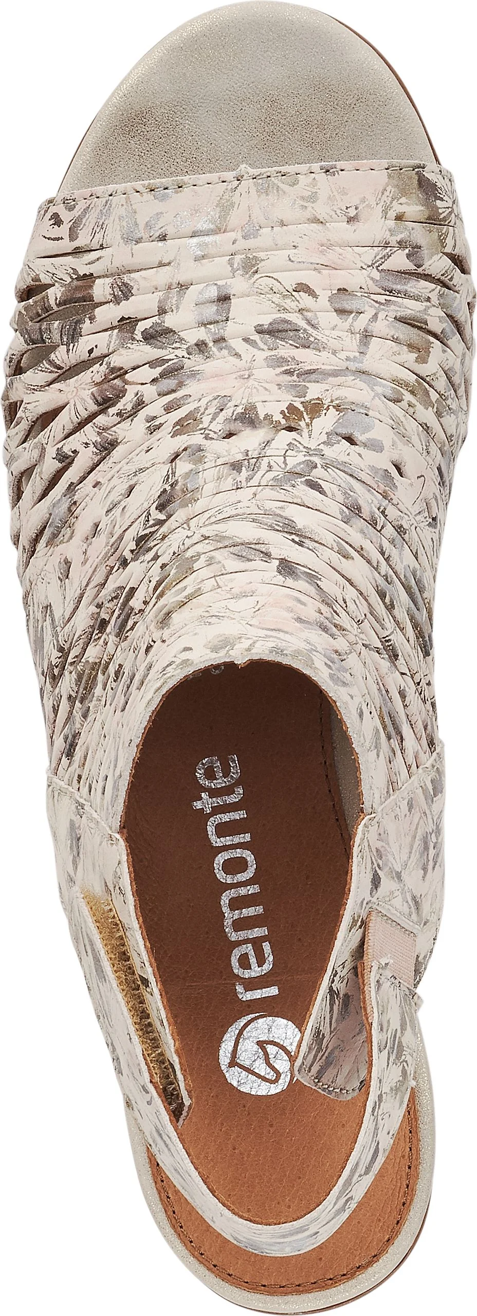 Beige Metallic Perforated Sandal - Image 6