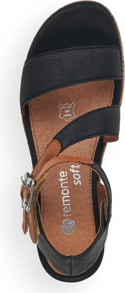 Black Ankle Strap Wedge Sandal - Image 4