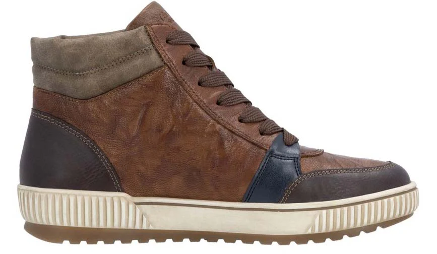 Tan Lace Up W Side Zip - Image 2