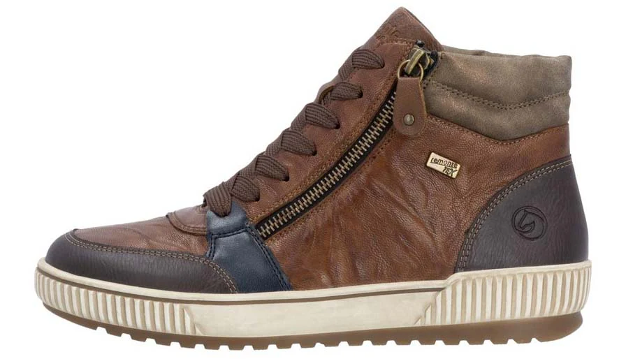 Tan Lace Up W Side Zip - Image 3