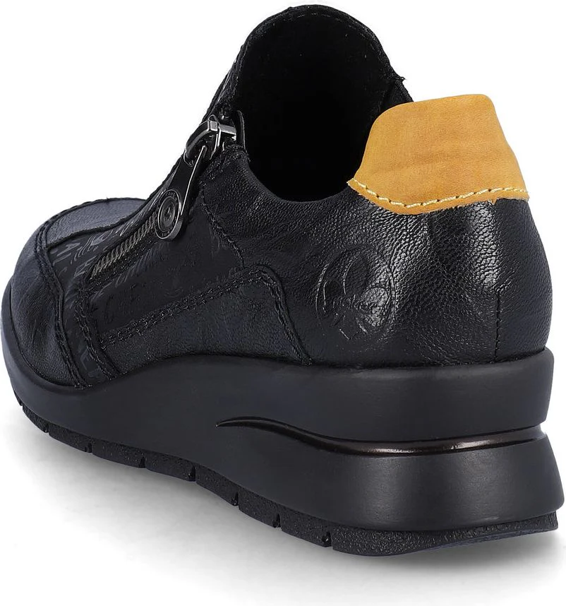 Black Side Zip Wedge Shoe - Image 5