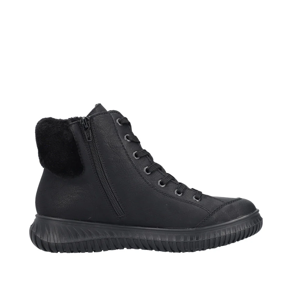 Black Warmlined Lace Up Boot - Image 2