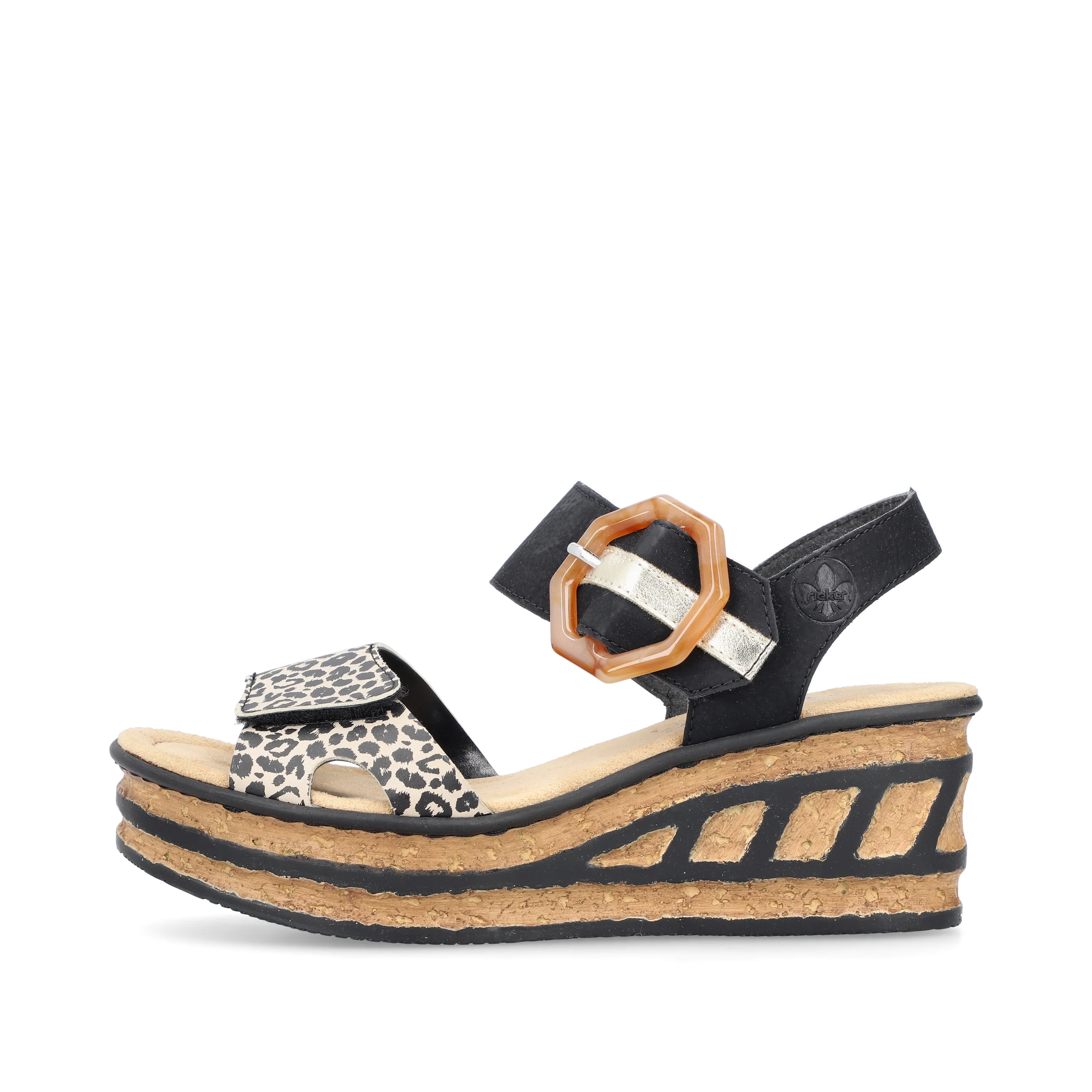 Ginger Black Wedge Sandal - Image 3