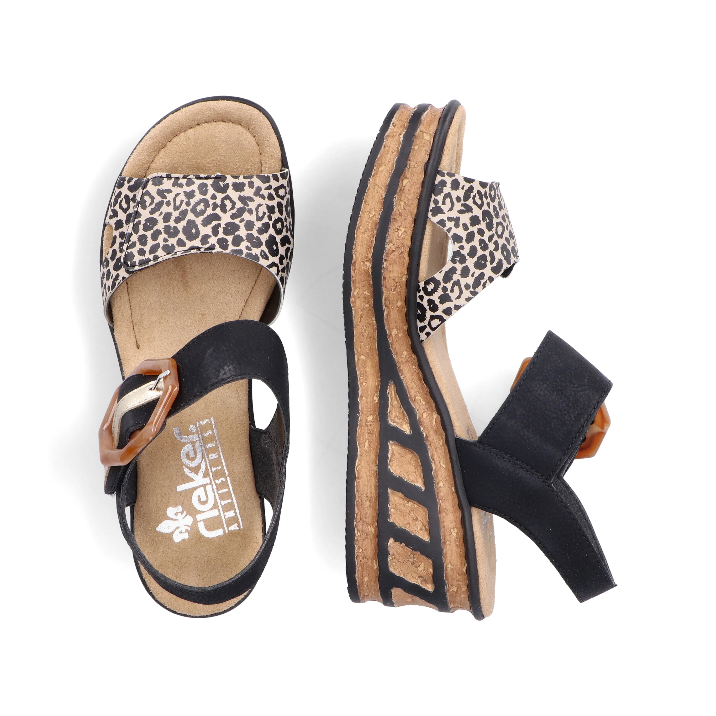 Ginger Black Wedge Sandal - Image 7