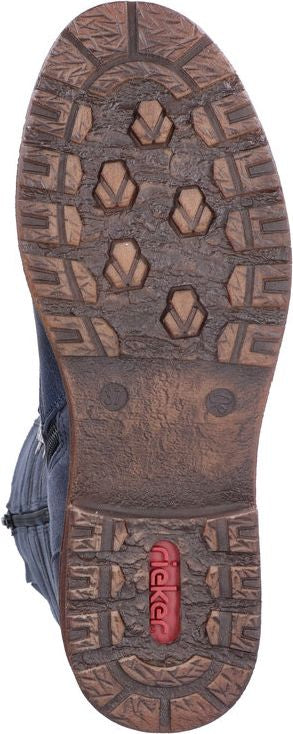 Navy Tall Lace Up Boot - Image 7