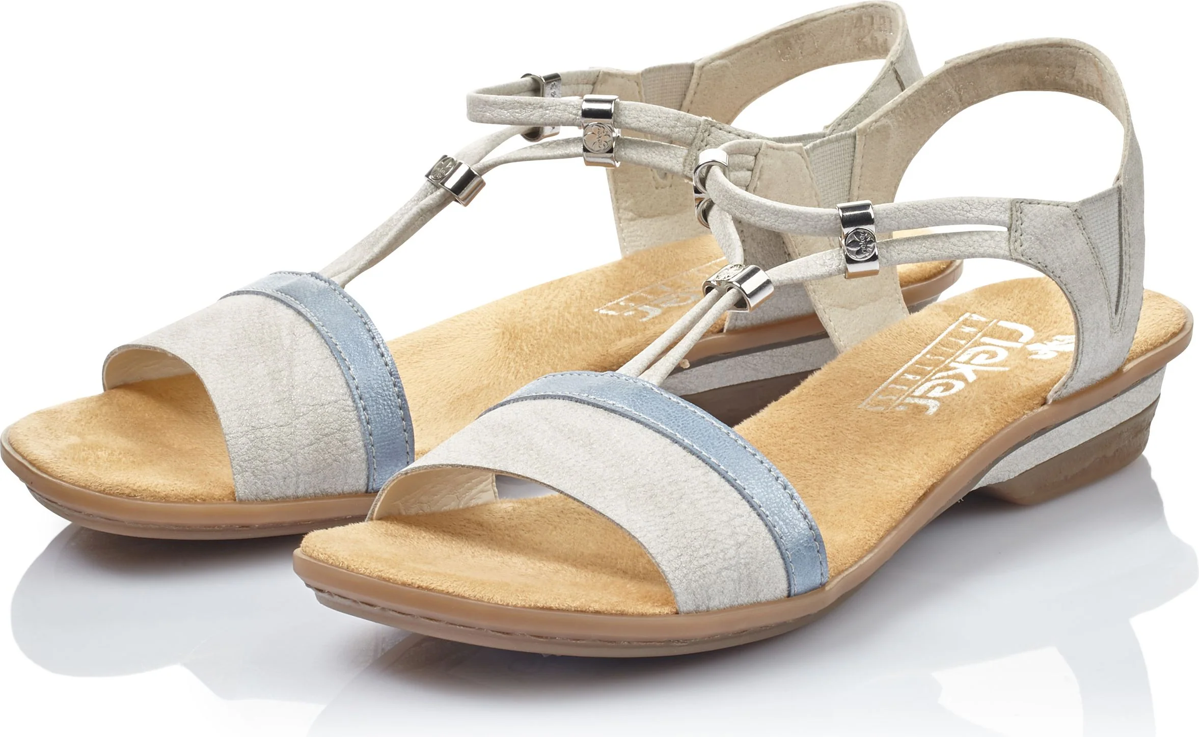 White/Silver Strappy Sandal - Image 7