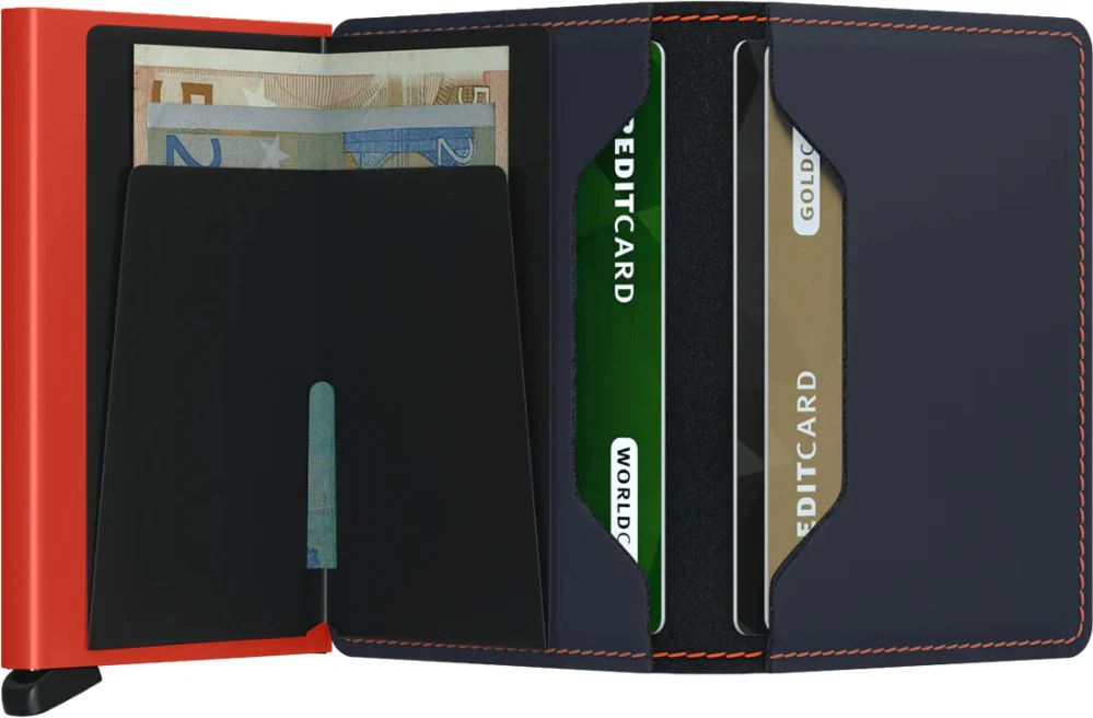 Slimwallet Matte Nightblue & Orange - Image 3