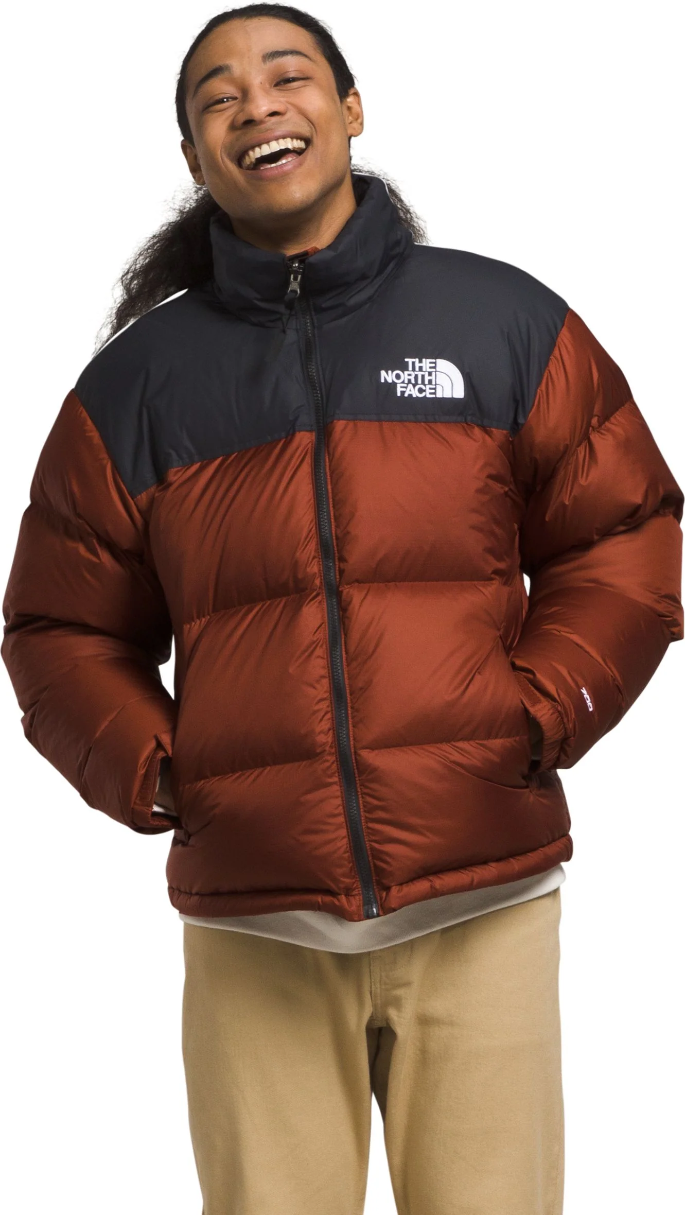 Men's 1996 Retro Nuptse Jacket Brandy Brown TNF Black - Image 2