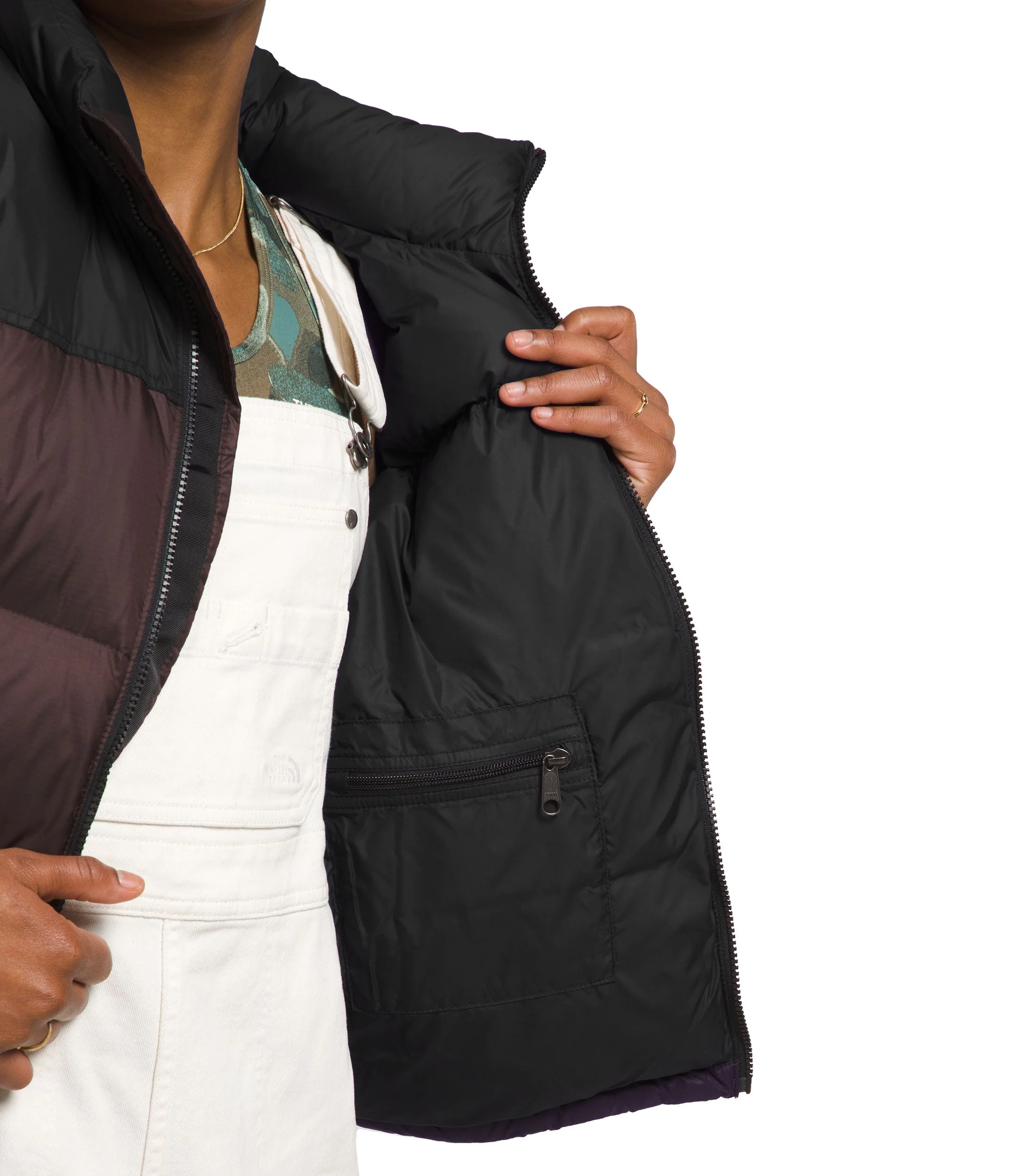 Women's 1996 Retro Nuptse Jacket Coal Brown TNF Black - Image 4