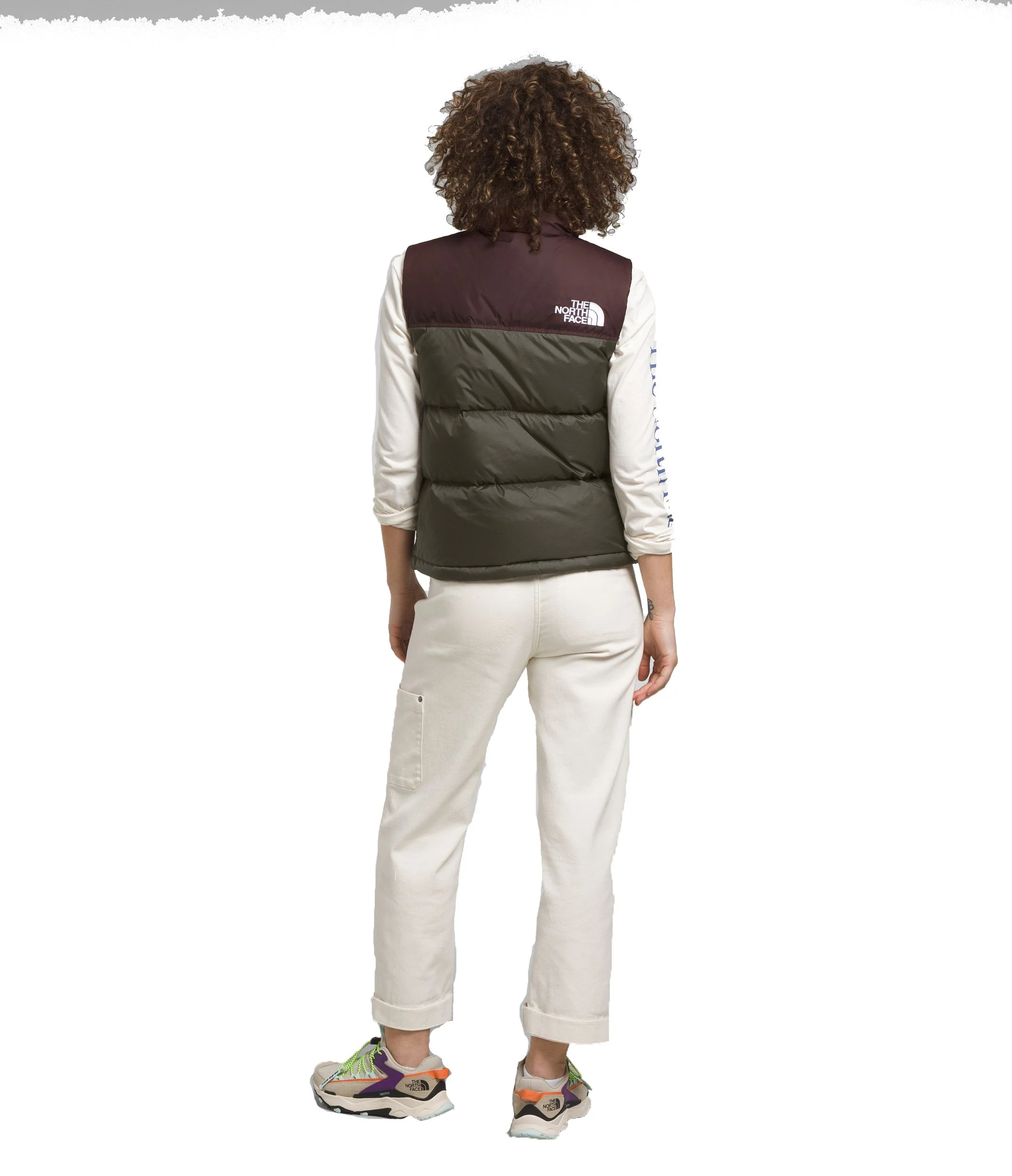 Women's 1996 Retro Nuptse Vest New Taupe/Coal Brown - Image 2