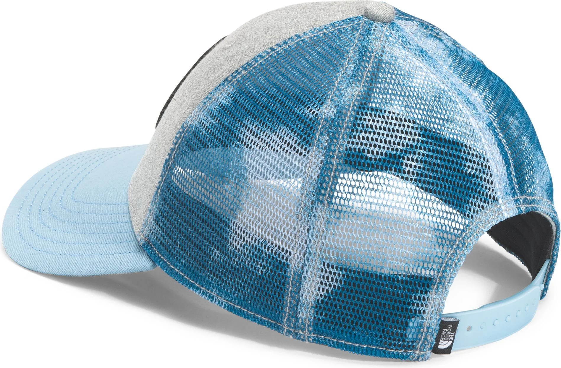 Mudder Trucker Hat TNF Light Grey Heather/Beta Blue Retro Dye Print/Graphic Batch - Image 2