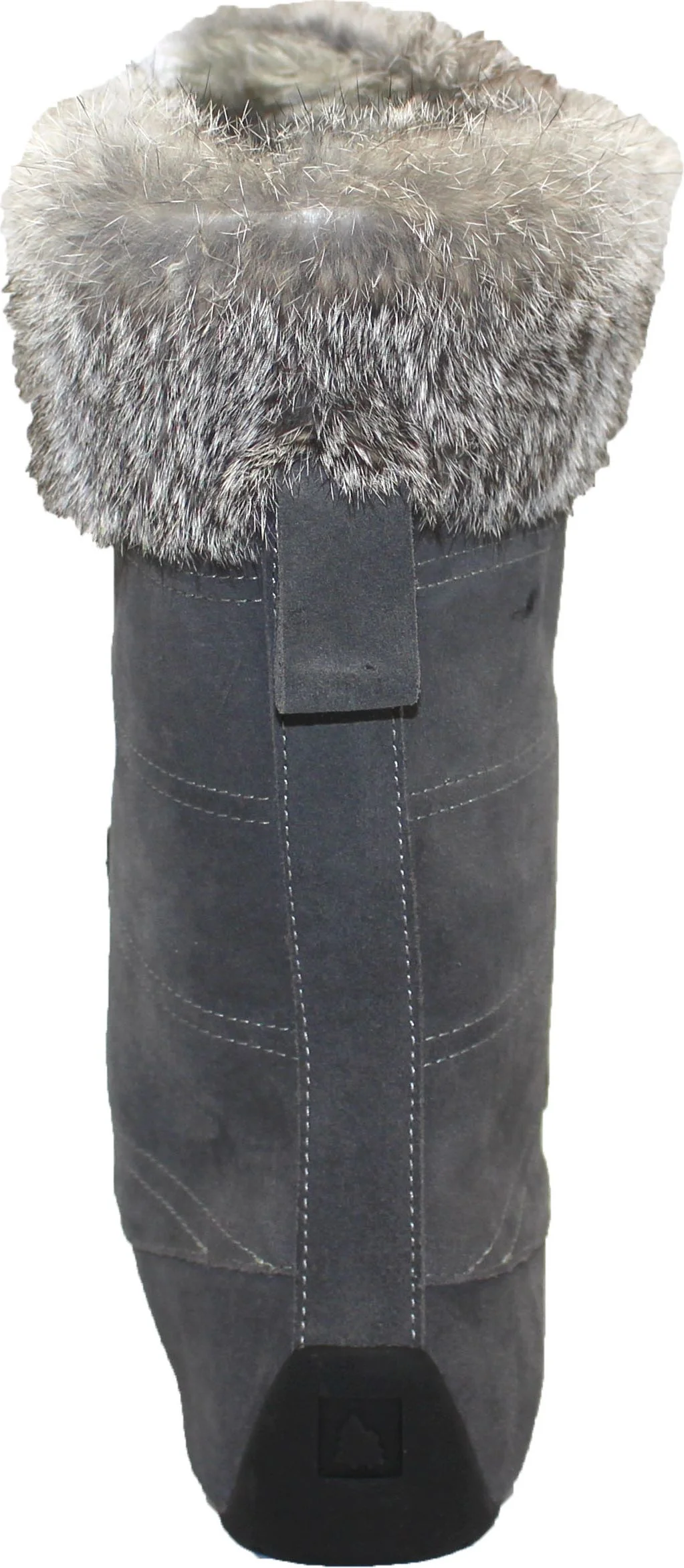 Tall Laceup Charcoal Suede Boot - Image 4