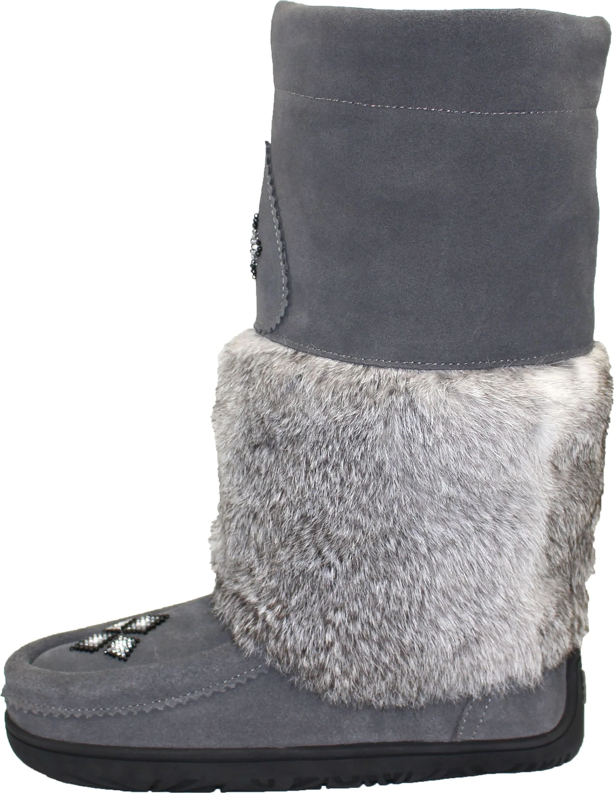 Tall Waterproof Charcoal Suede Mukluk - Image 2